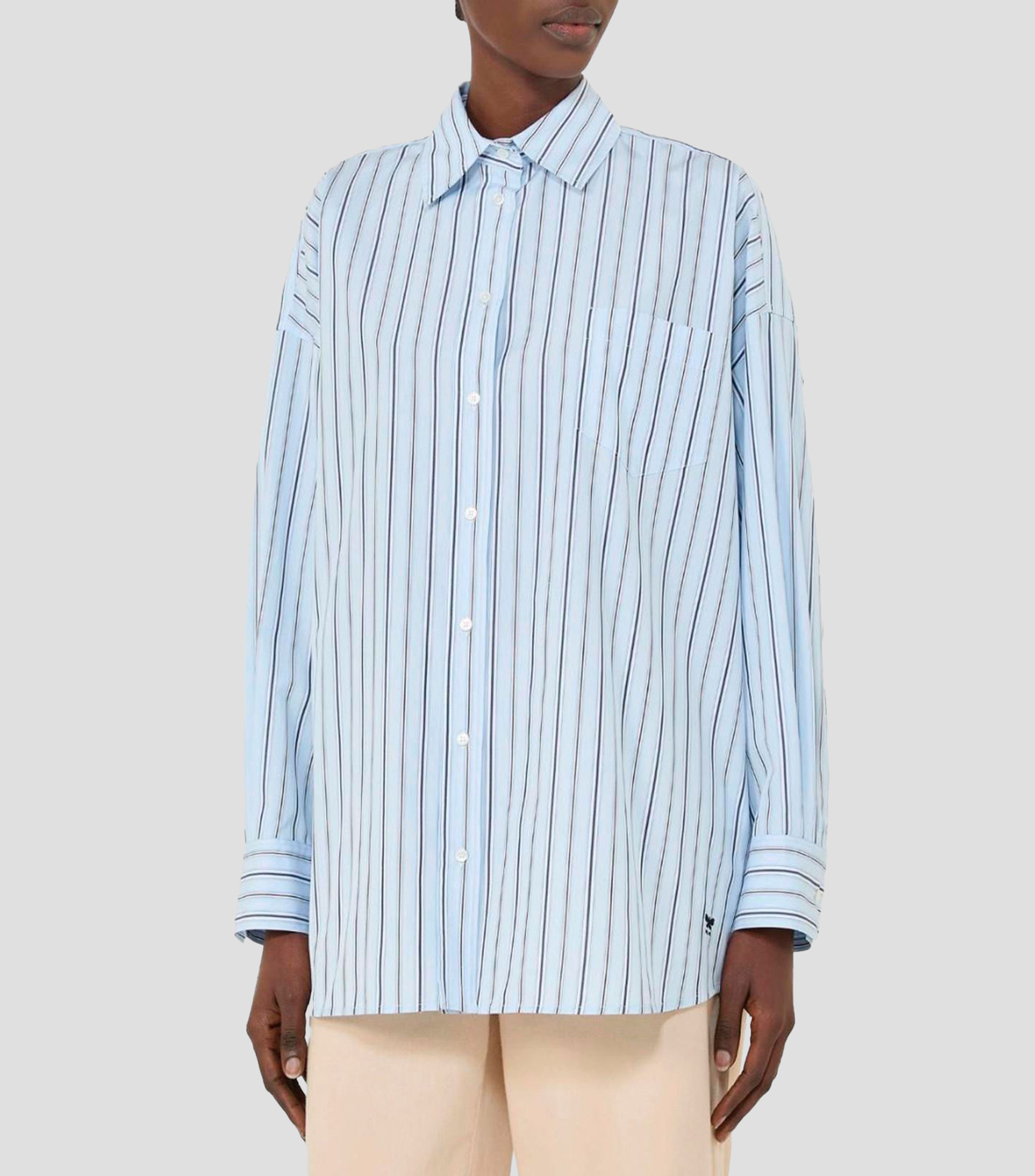 Camisa con rayas manga larga Mujer